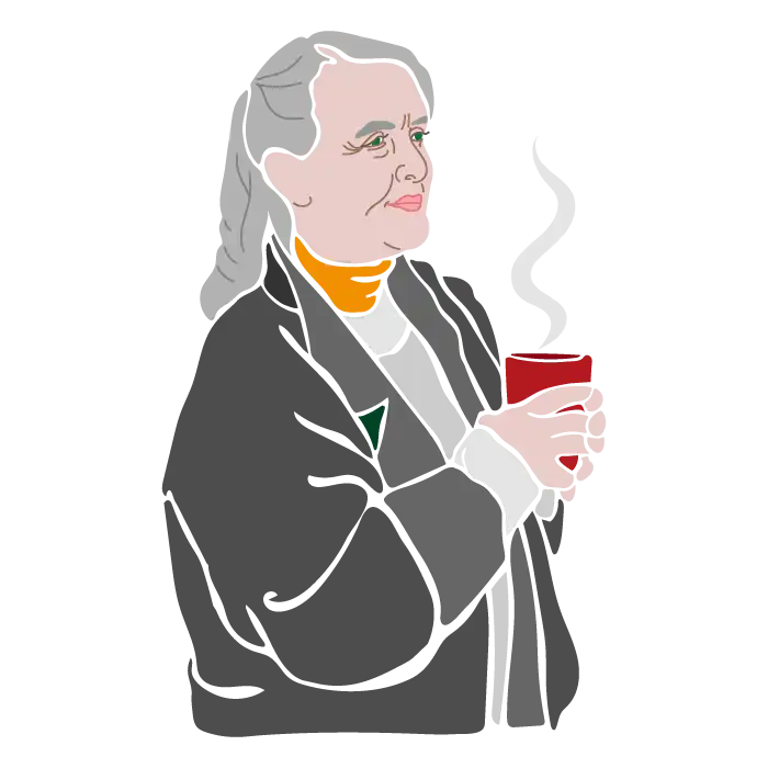 A woman holding coffe and drifting away in her own thoughts