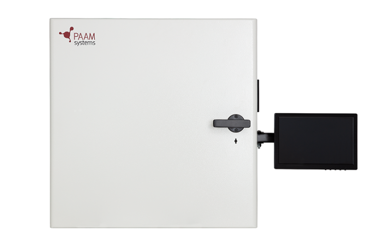 Wall mounted key cabinet with traceability