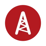 Round icon with an electric tower