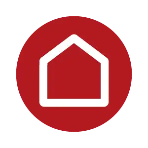 Round flat icon with a house
