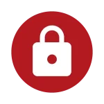 Round flat icon with a lock